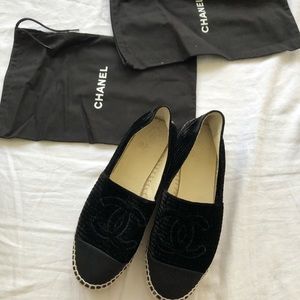 SOLD ✨ Black Velvet Chanel Espadrilles